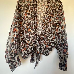 Sheer animal print cover-up all